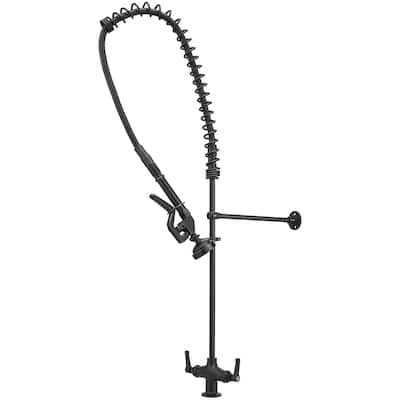 WIZ Matte Black Commercial Restaurant Pull Down Sprayer Kitchen Faucet