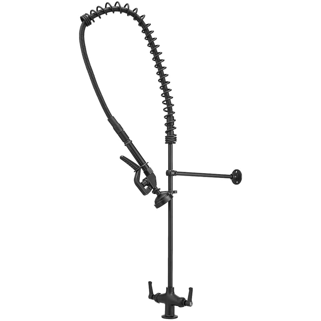 WIZ Matte Black Commercial Restaurant Pull Down Sprayer Kitchen Faucet