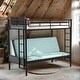 preview thumbnail 1 of 10, Twin Over Full Bunk Bed with Convertible Futon, Black Black