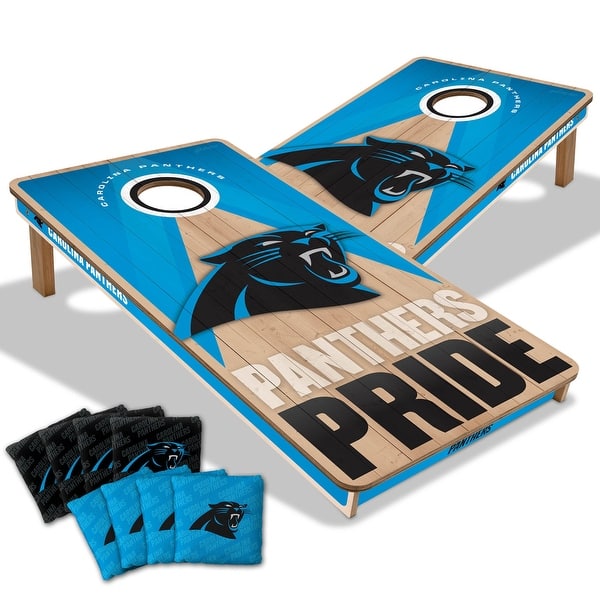 slide 2 of 7, Carolina Panthers NFL 2x4 Professional Cornhole Board Set Include Carrying Case