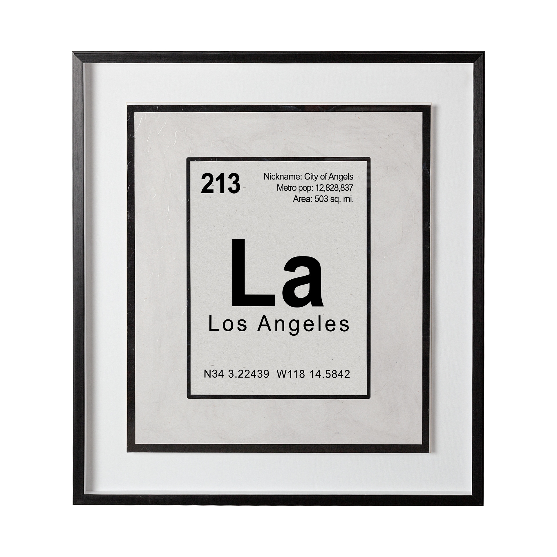 Breaking Los Angeles B by THE Studio a Hand Embellished Textured Framed Art Print Matted under Glass