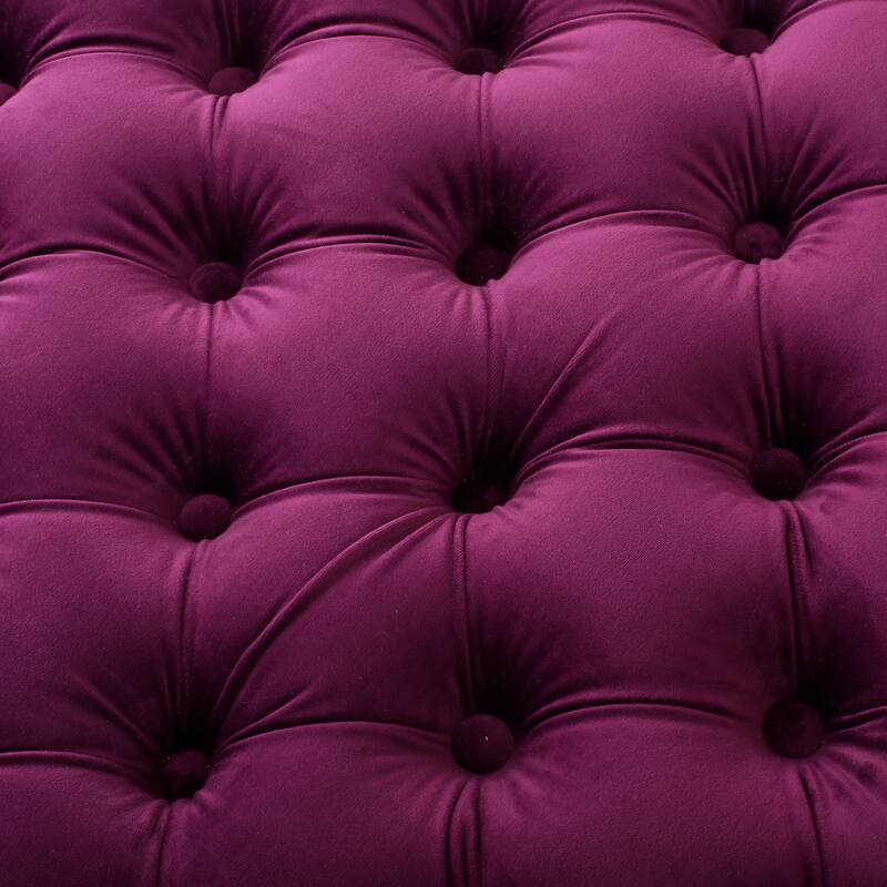 Jaymee Modern Glam Button Tufted Velvet Ottoman by Christopher Knight Home