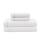 preview thumbnail 1 of 6, Tommy Hilfiger Hem Stripe Solid Cotton Sheet Set White/Blue - Full