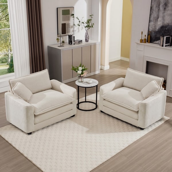 Luxurious and Sophisticated Deep-Seated Sofa Set with Two Single Chairs - Bed Bath & Beyond