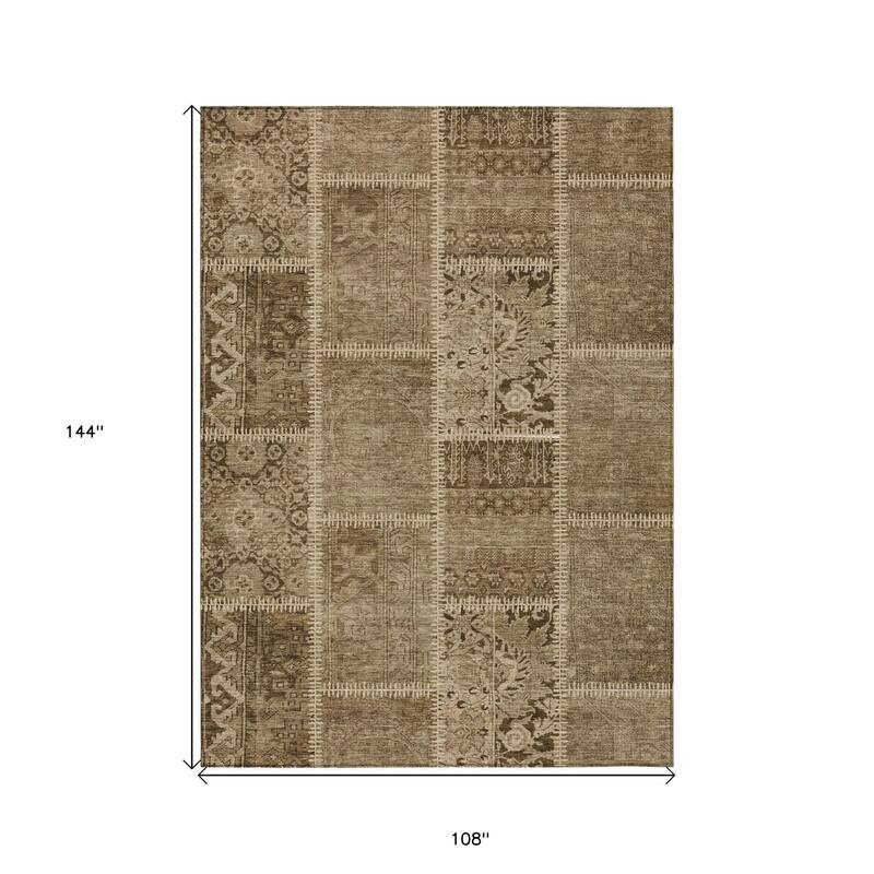 HomeRoots Patchwork Transitional Rectangle Outdoor Rug