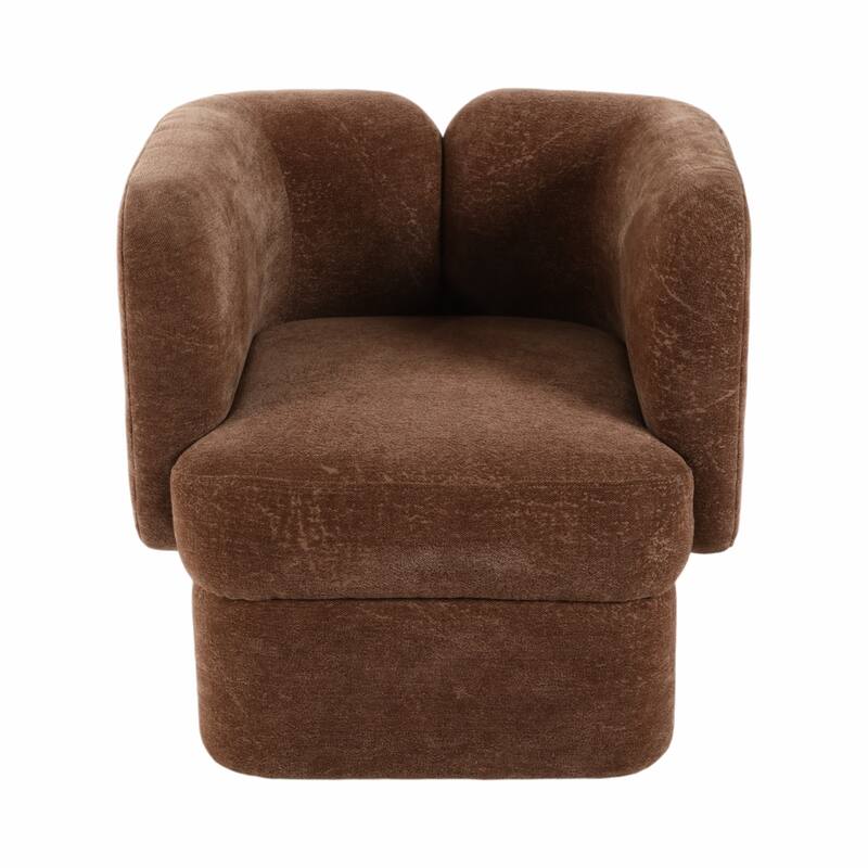 Sagebrook Home Modern Glam Upholstered Accent Chair - 28" Wide Fabric Armchair with Wooden Frame - 28" x 27" x 27" - 28" x 27" x 27" - Brown