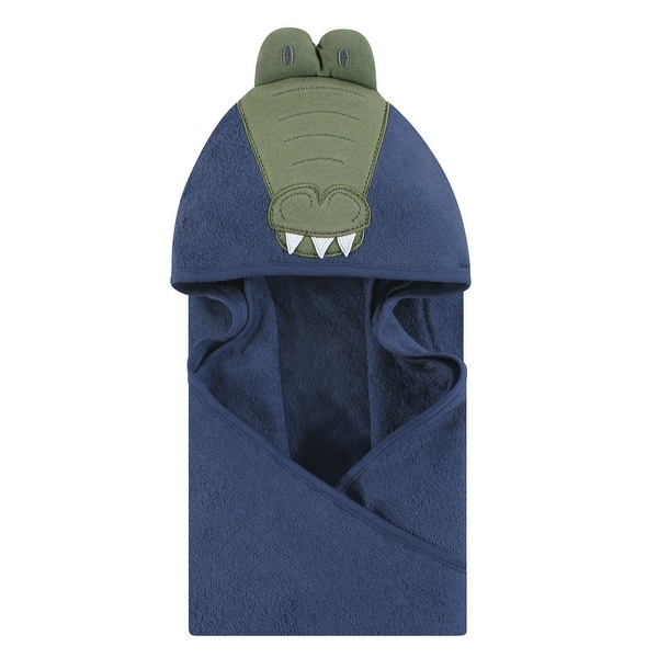 slide 1 of 1, Hudson Baby Infant Boy Cotton Animal Face Hooded Towel, Alligator, One Size - Alligator - One Size One Size - Alligator