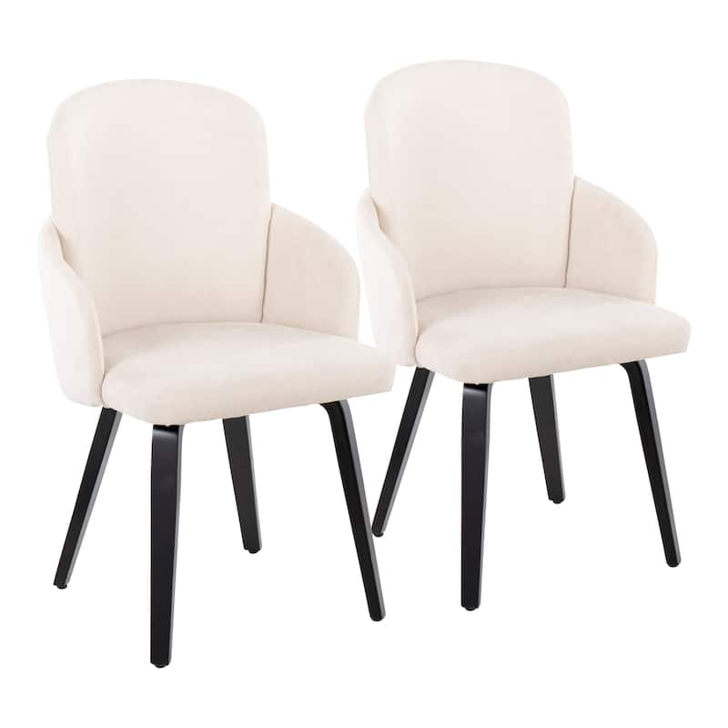 Silver Orchid Dahlia Dining Chair with Wood Legs (Set of 2)