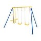 preview thumbnail 6 of 9, Metal Swing Set for Backyard with 2 Swing Seats and 2 Glider Seats-Blue - Multi