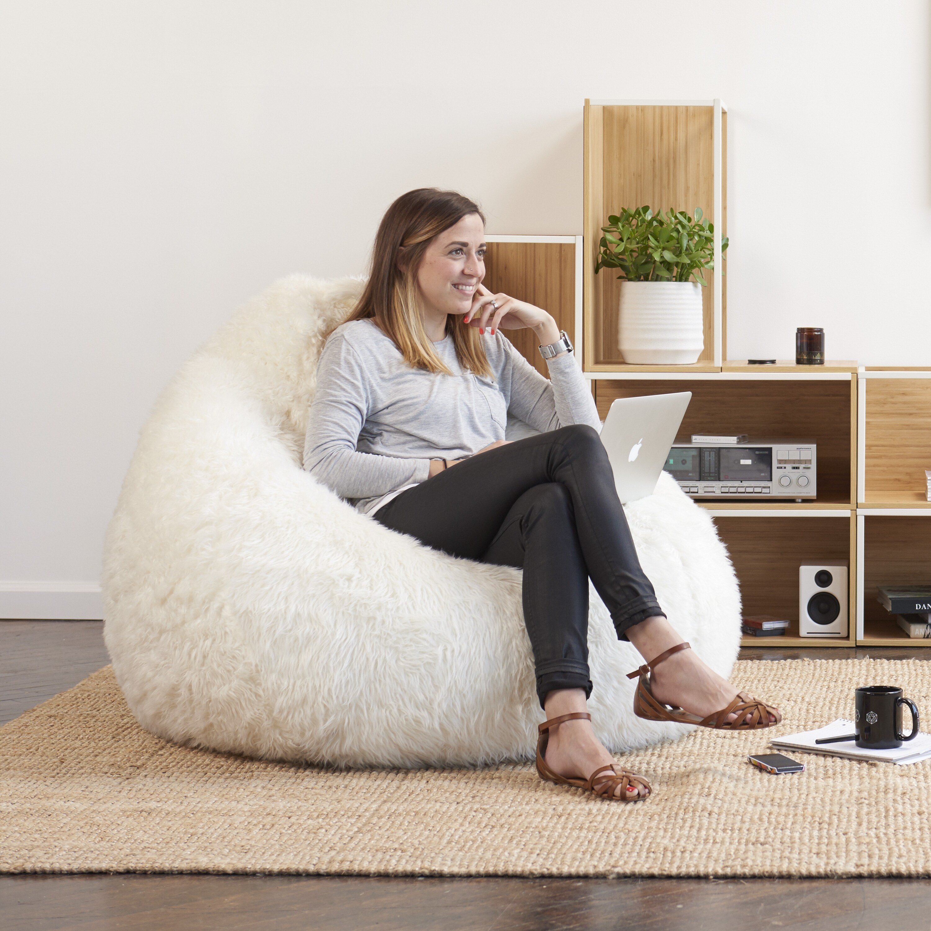 Big Joe Teardrop Bean Bag Chair Shag On Sale Bed Bath