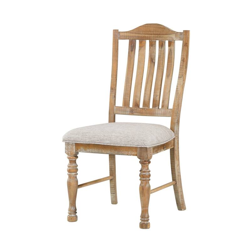 Brown/Gray Fabric Upholstered Wood Frame Dining Chair, Set of 2, Sturdy Dining Chair for Dining Rooms - 19