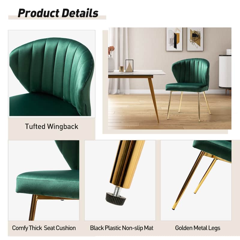 Barbara Side Chair with Metal Base Set of 4 by HULALA HOME