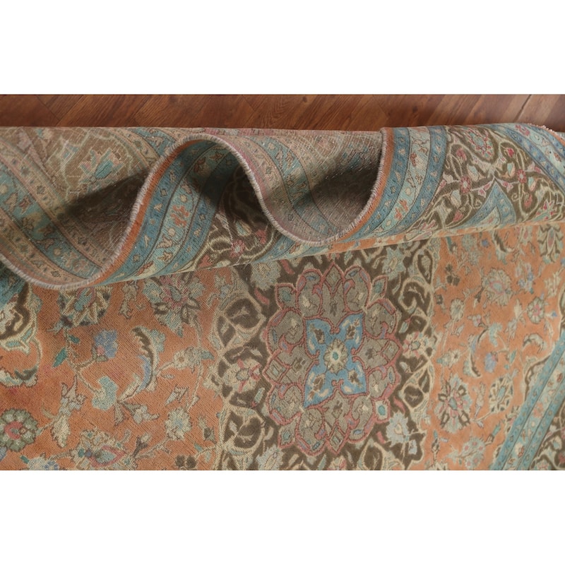 Over-Dyed Mashad Persian Vintage Area Rug Hand-Knotted Wool Carpet - 6'4"x 9'5"