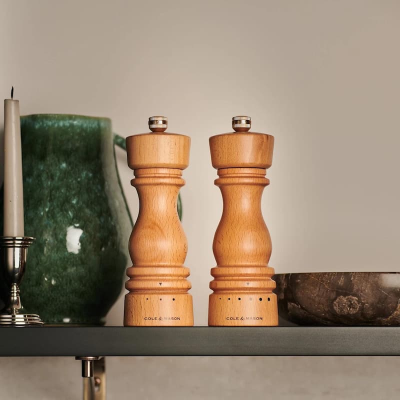 Cole & Mason London Natural Beech Grind Select Pepper Mill 7"