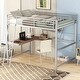 preview thumbnail 1 of 1, Modern Style Twin Size Loft Metal&MDF Bed, with Desk and Shelf Full Silver