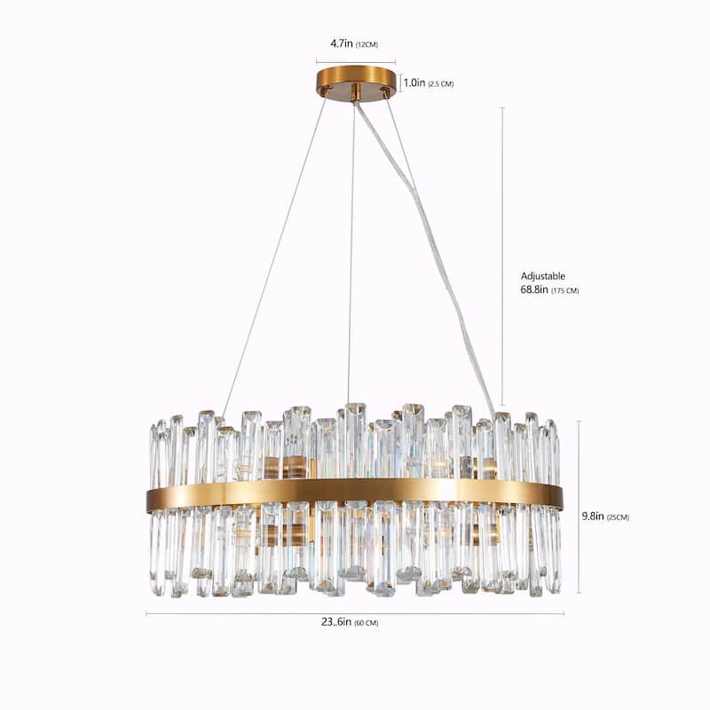 23.6-Inch Luxury Crystal Chandelier