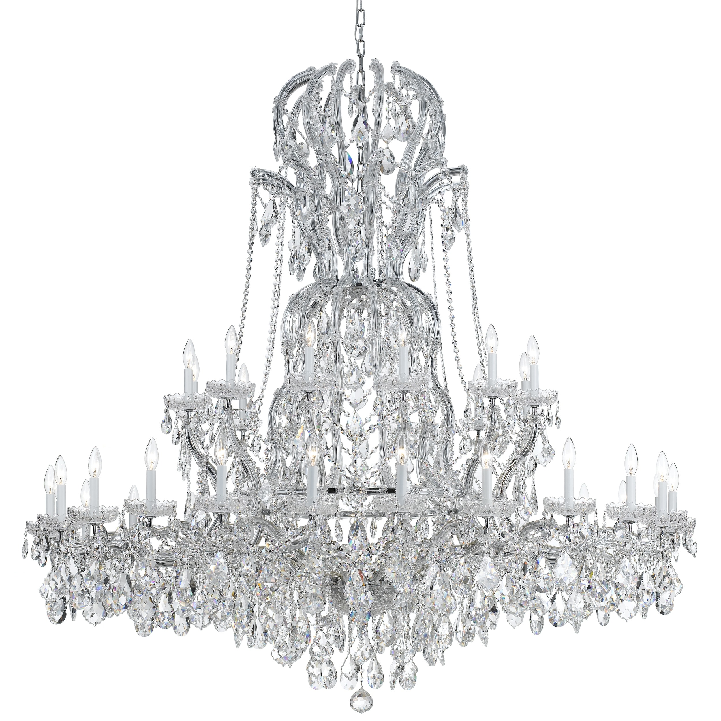 Maria Theresa 37 Light Clear Crystal Chrome Chandelier - 64'' W x 66'' H