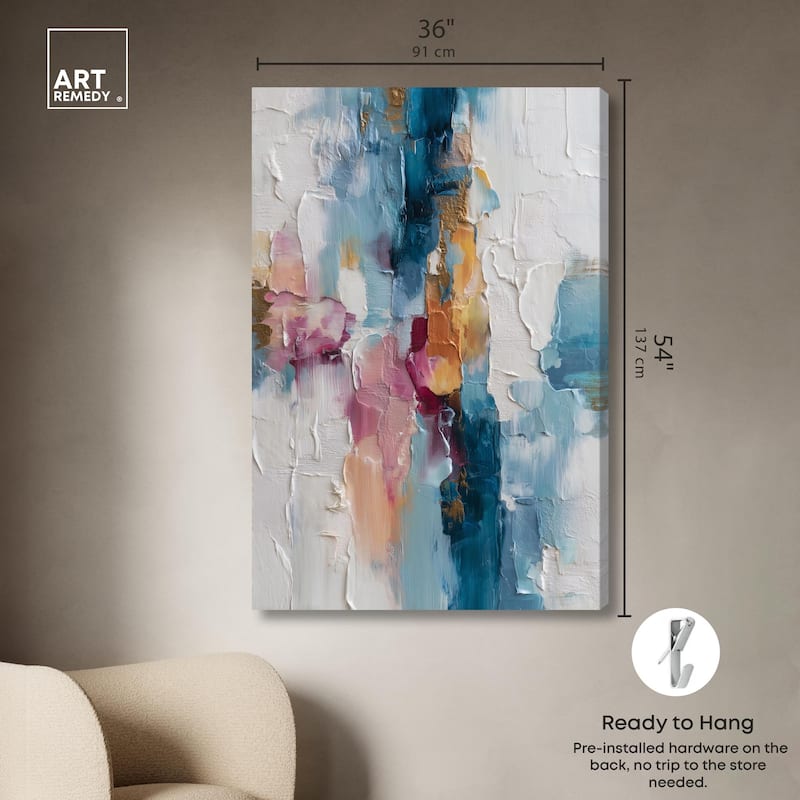 Petal Pink and Ocean Blue II Canvas by Art Remedy, Gallery Wrapped