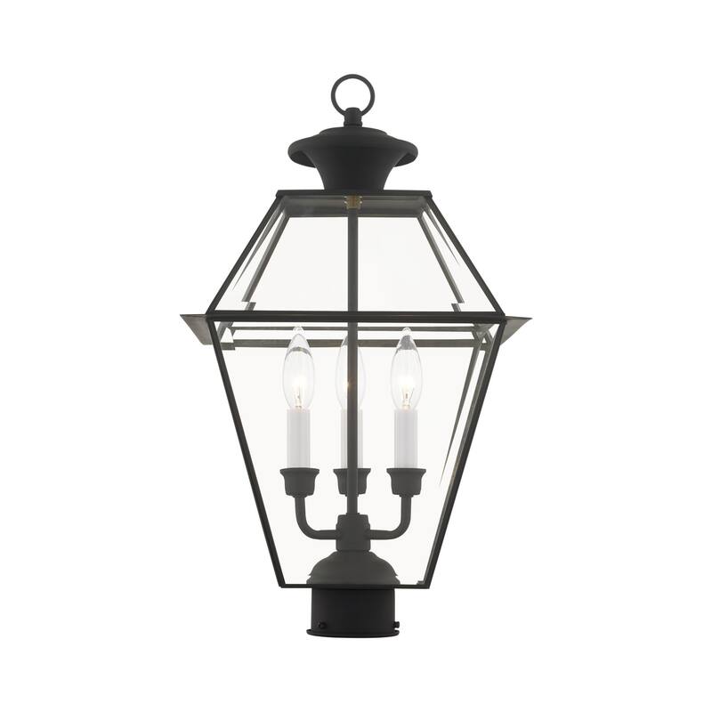 Livex Lighting Westover 3 Light 22" High Outdoor Single Head Post