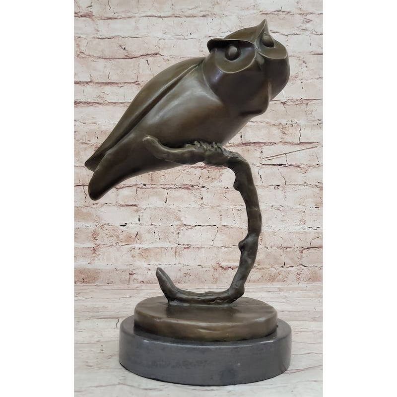 Signed Original Evan Stone Abstract Modern Art Owl Real Bronze Sculpture