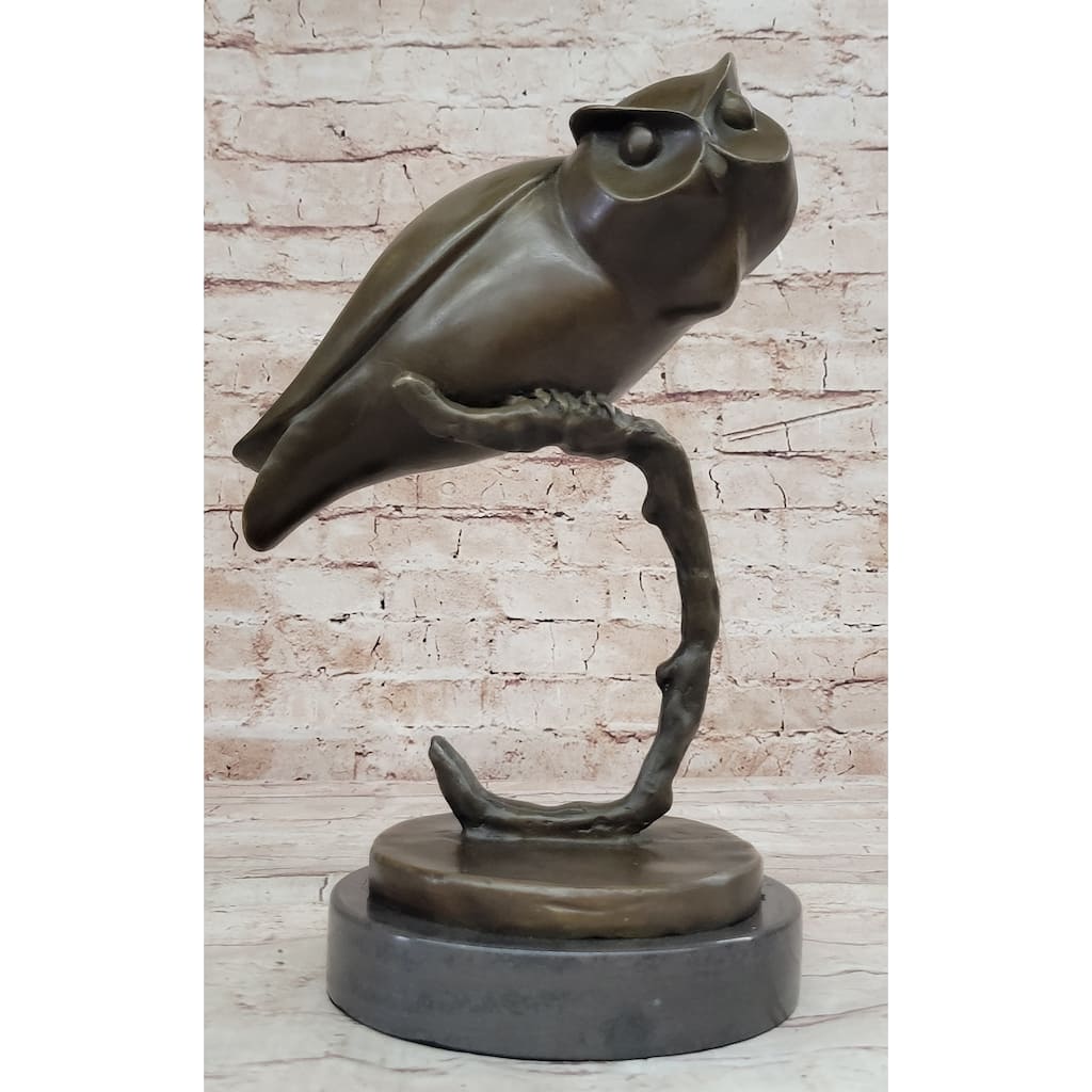 Signed Original Evan Stone Abstract Modern Art Owl Real Bronze Sculpture