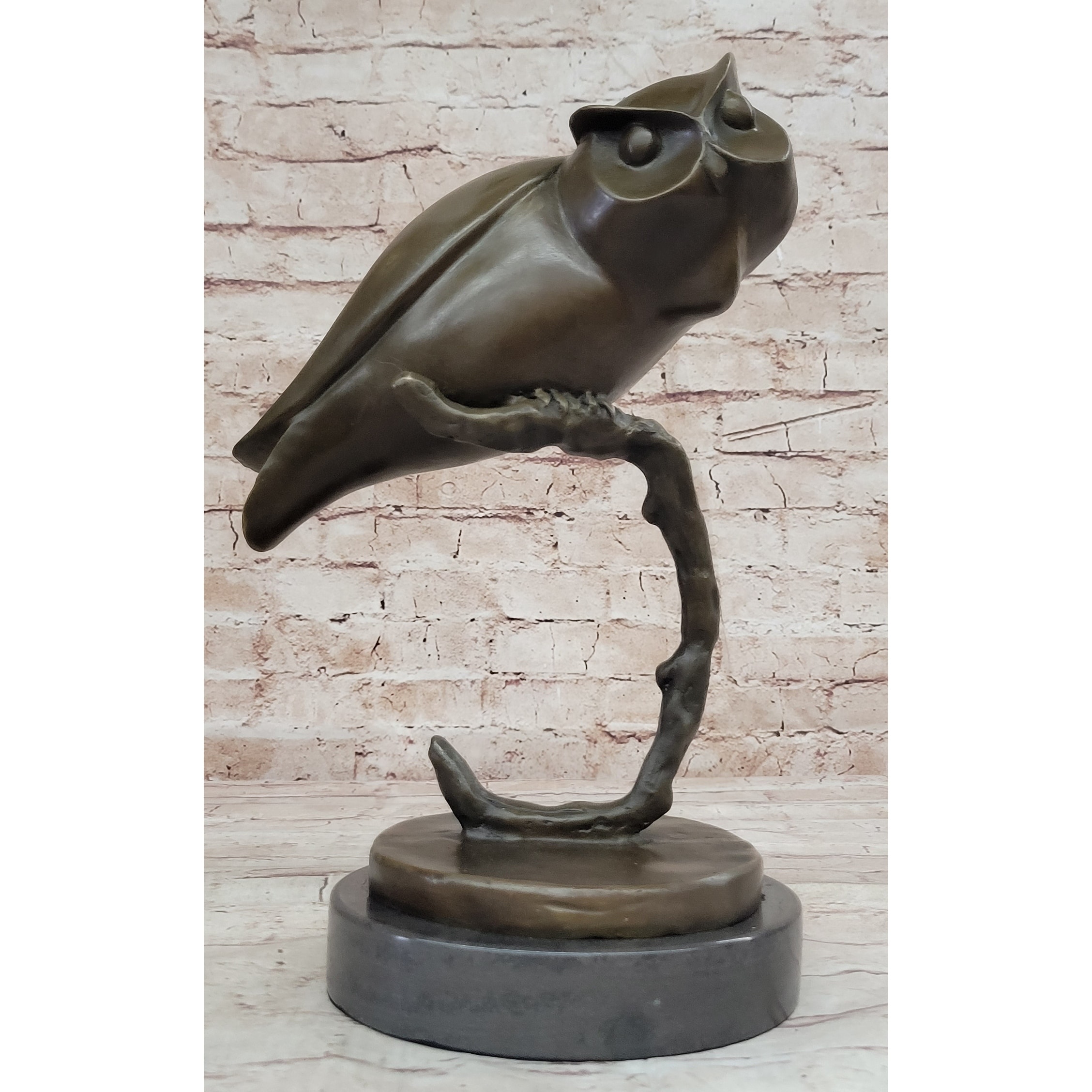 Signed Original Evan Stone Abstract Modern Art Owl Real Bronze Sculpture