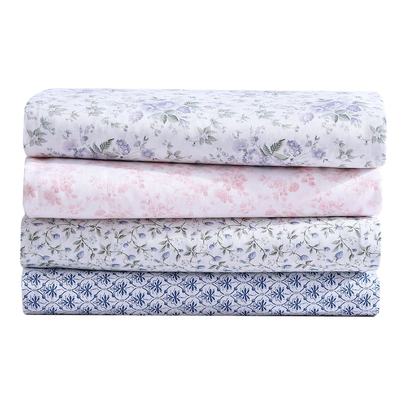 Laura Ashley Soft & Silky Sateen Printed Cotton Sheet Set