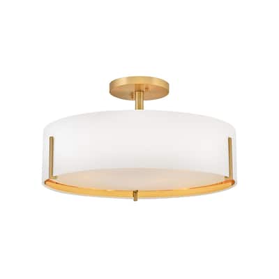 Hinkley Lighting 47573 Halle 4 Light 20" Wide Semi-Flush Drum Ceiling