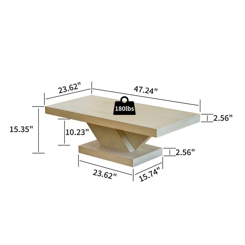 Modern 47" Cross Leg Coffee Table with Sturdy X-Shape Design and Solid Wood Veneer for Living Room