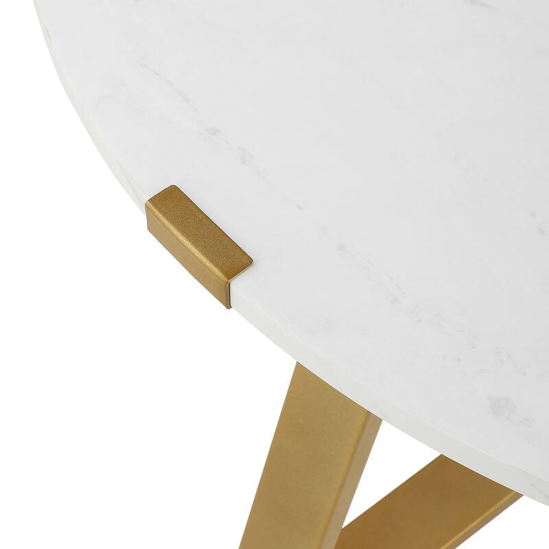 Ledel Modern Rustic Round Coffee Table Cocktail Table