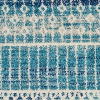 Nourison Passion Indigo Blue Coastal Geometric Area Rug