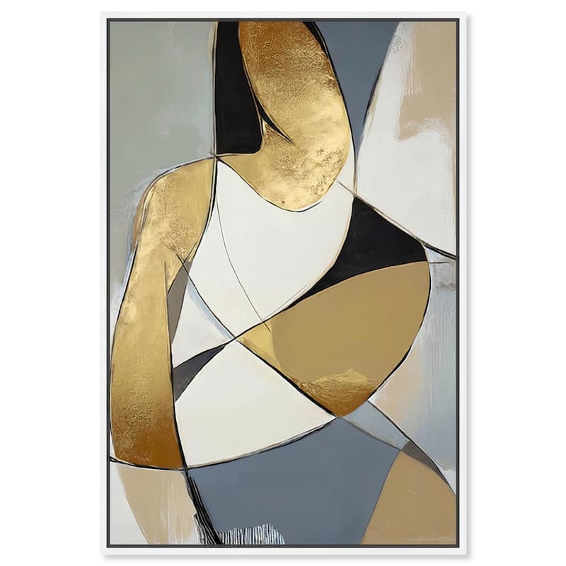 Gold Leaf Contours Canvas by Art Remedy - White - 36" x 54"