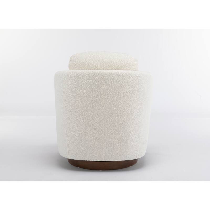 30.3" Swivel Accent Chair with Wood Base