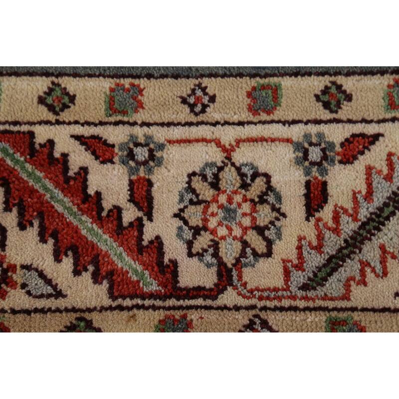 Gray Geometric Oushak Oriental Area Rug Handmade Wool Carpet - 7'9"x 9'11"
