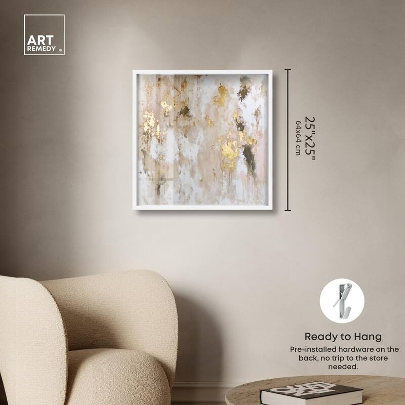 Golden Glimmer Gesture II Shadowbox by Art Remedy