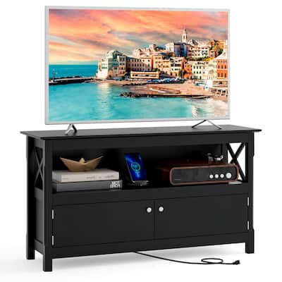Wooden TV Stand Entertainment Center for TV up to 50"