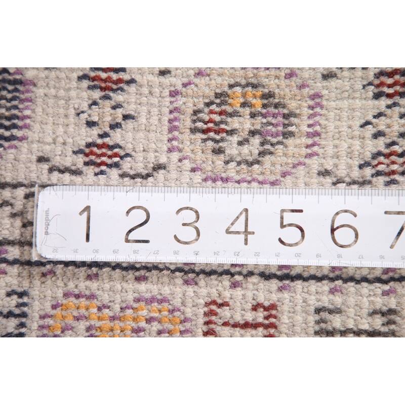 Tribal Geometric Khotan Runner Rug Handmade Wool Carpet - 2'6"x 8'0"