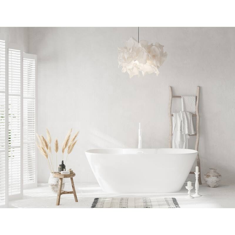 Nicolette Bathtub in Glossy White - Glossy White with Polished White Trim - 67"