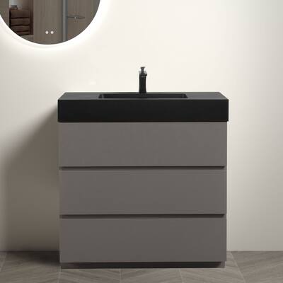 Bathroom Vanity with Sink, Large Storage Freestanding Bathroom Vanity for Modern Bathroom, without Drain and Faucet