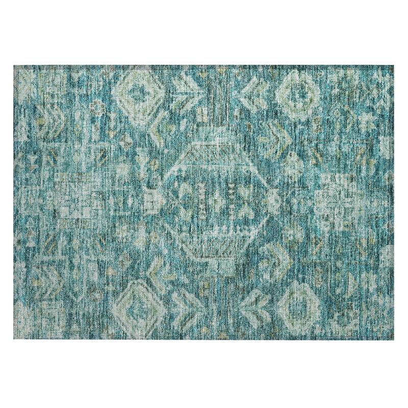 Machine Washable Indoor/ Outdoor Boho Traditional Chantille Rug