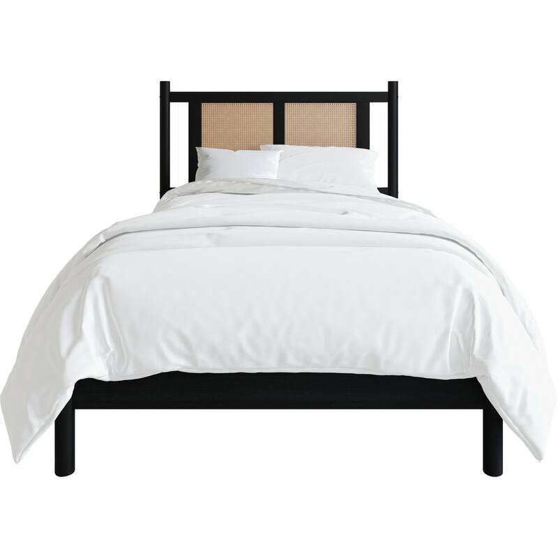 CraftPorch Transitional Wooden Platform Kid Bed - Black