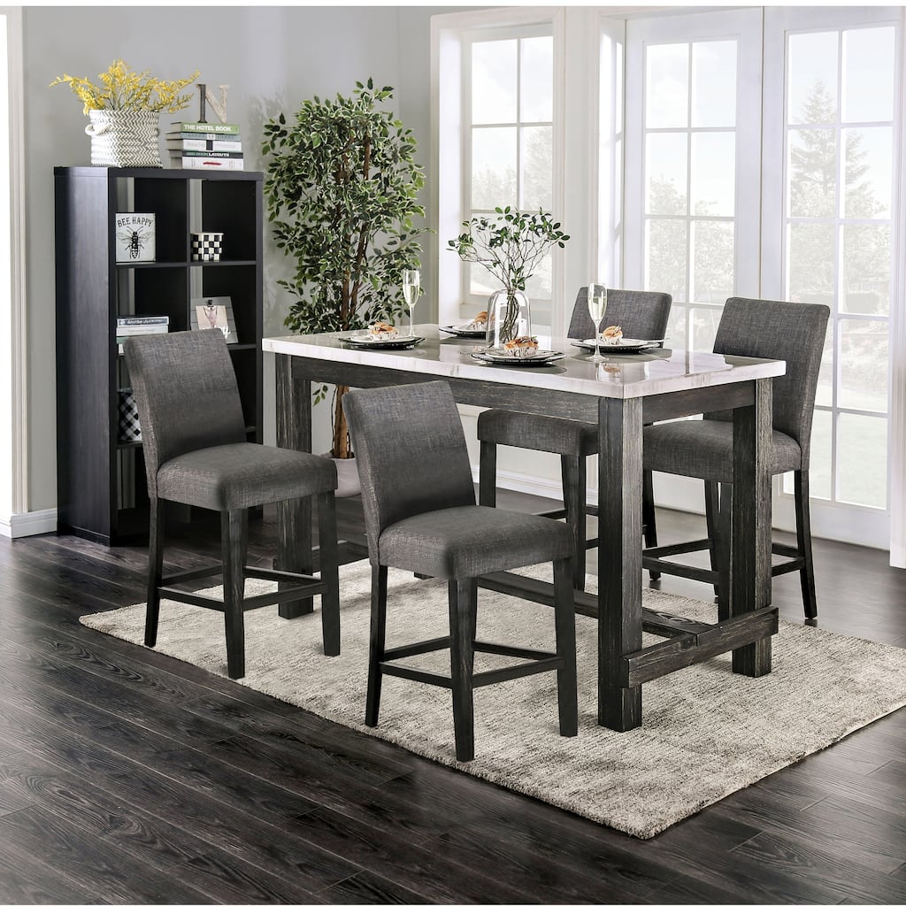 Shap Rustic Solid Wood 5-Piece Counter Height Dining Set by Furniture of America