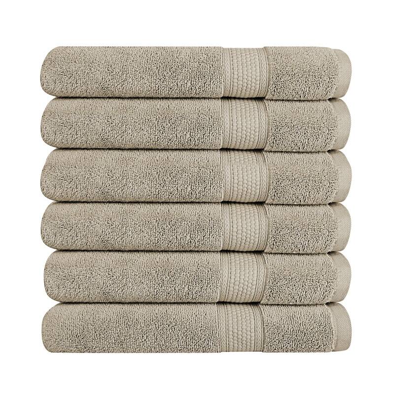 A1HC Hand Towel 6 Piece Set, 500 GSM Duet Technology 100% Ring Spun Cotton, Ultra Soft, Quick Dry, (16"x28")