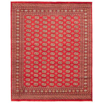 ECARPETGALLERY Hand-knotted Finest Peshawar Bokhara Red Wool Rug - 8'1 x 9'10