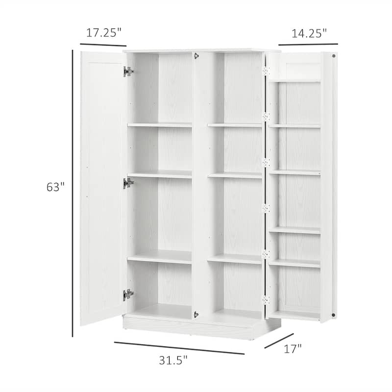 Kitchen Pantry Storage Cabinet,14-Tier Freestanding Kitchen Cupboard