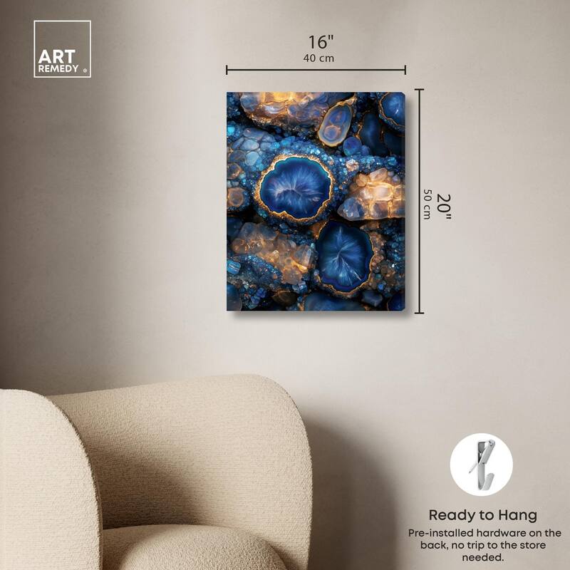 Oceanic Gold Sparkle Canvas by Art Remedy, Gallery Wrapped