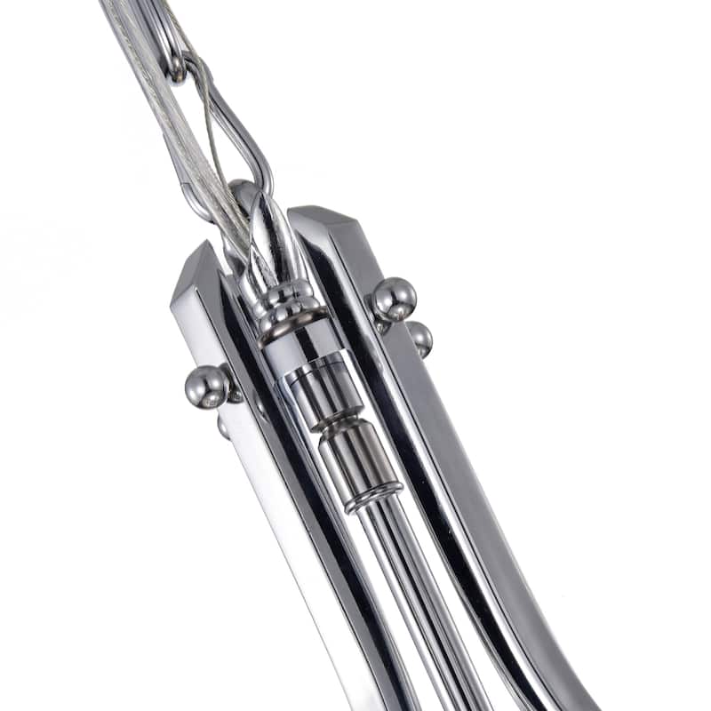 Chrome 4-Light Double Drum Pendant with Colonial Crystals