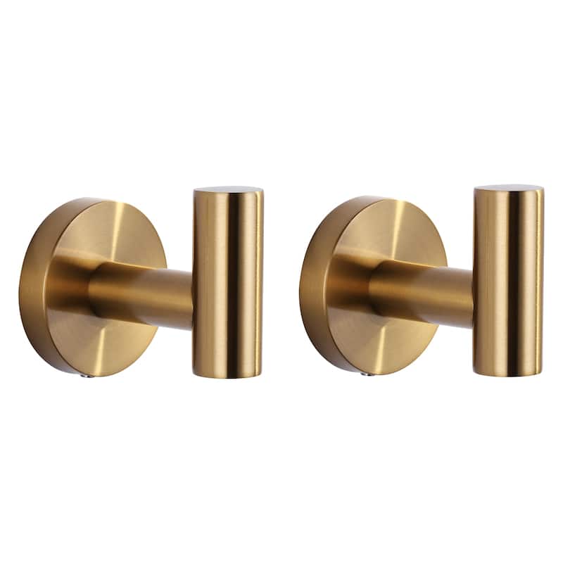 WOWOW Stainless Steel J-Hook Robe/Towel Hook 2 PCS - Gold