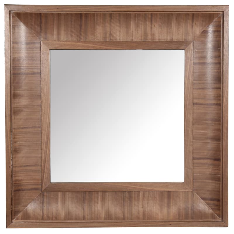 SAFAVIEH Couture Kaya 42.5-inch Square Wood Mirror - 42.5"W x 3.1"D x 42.5"H - Walnut