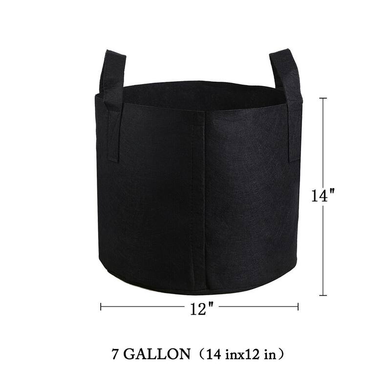 10 Pack 3/5/7/10/15 Gallon Nonwoven Grow Bags Aeration Fabric Pots with Durable Handles